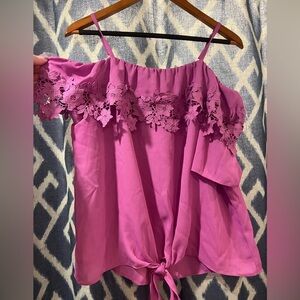 BCX Off The Shoulder Purple Blouse L​